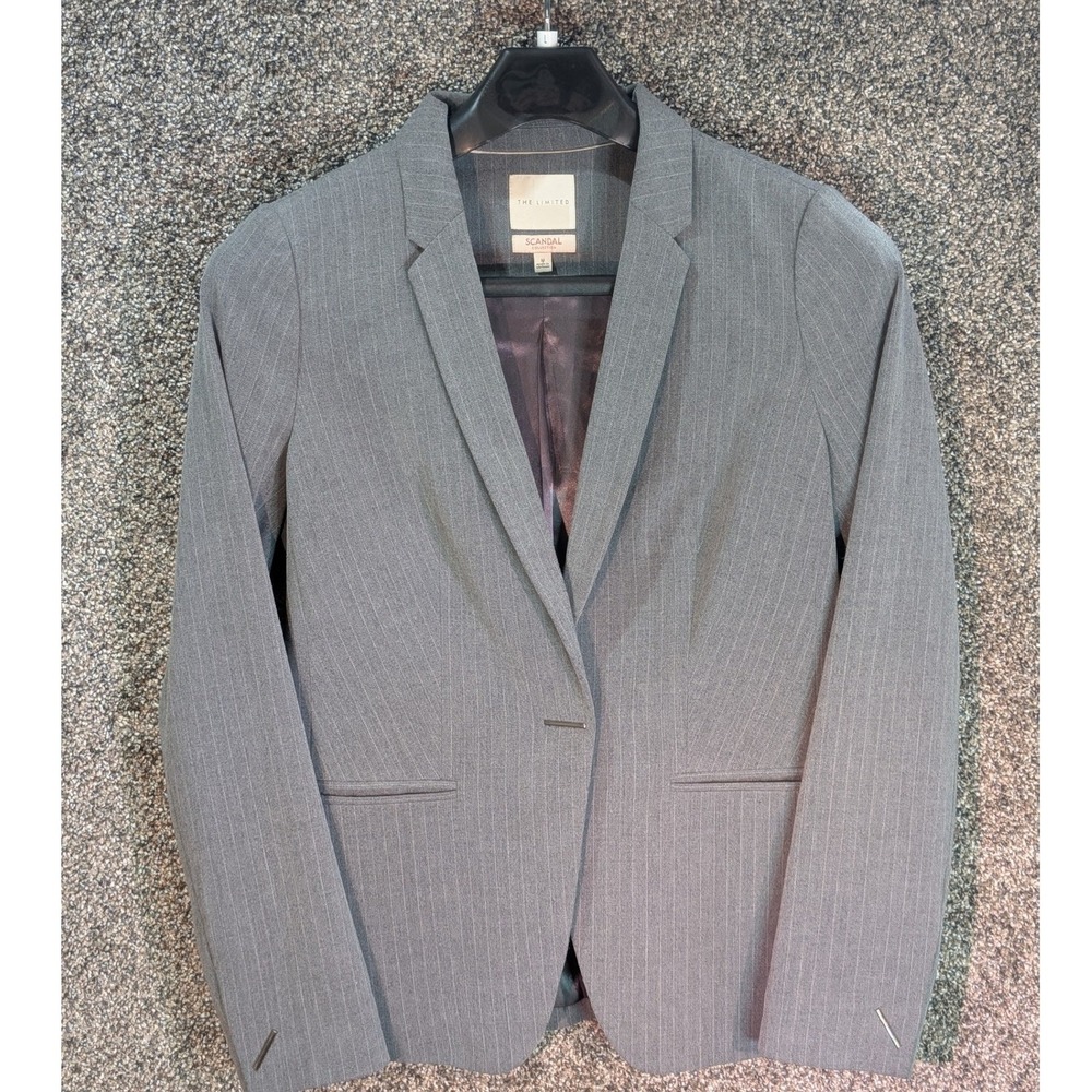 The Limited Scandal Collection Gray Pinstripe Blazer M Siren Corporate Baddie